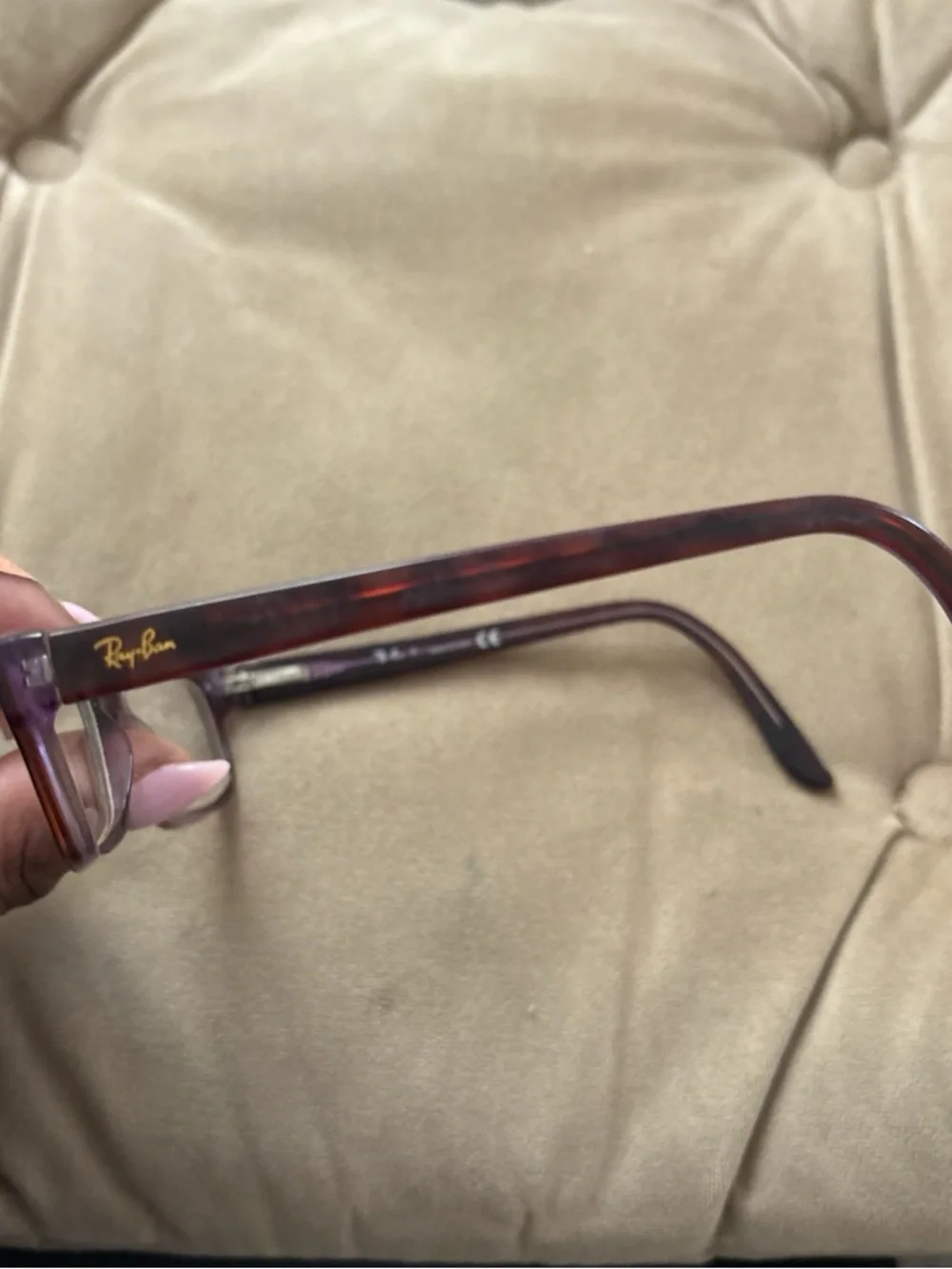 Ray-Ban Rectangular Glasses in Dark Tortoiseshell Brown